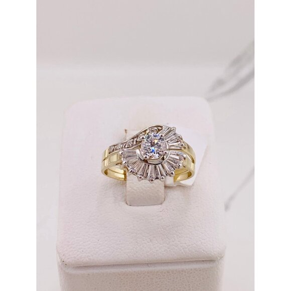 10k Solid Gold ring wedding ring set Size 8 - Set de matrimonio en oro - Picture 3 of 9